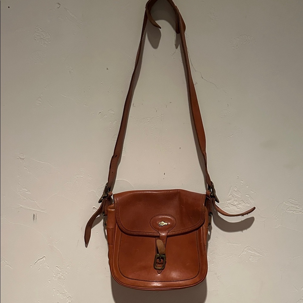 Roots Tan Leather Shoulder Bag